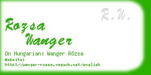 rozsa wanger business card